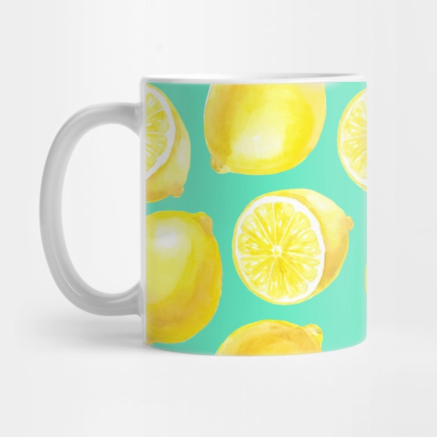 Watercolor lemons pattern by katerinamk